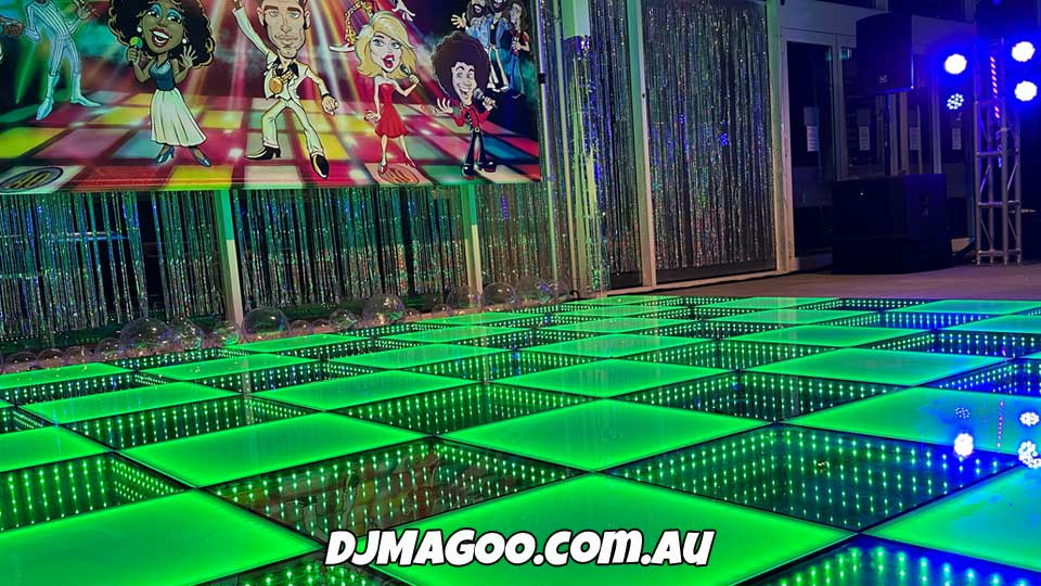 90s backdrop LED Dance floor hire DJ MAGOO
